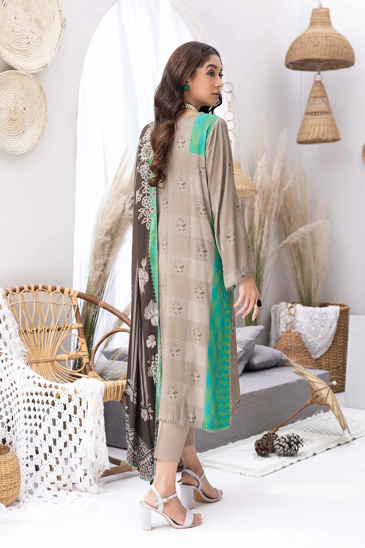 3-Pc Charizma Unstitched Slub Linen Shawl Suit CPW22-30