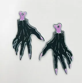 4 Black Horror Claw Charms, Wholesale Acrylic Charms DIY jewelry making