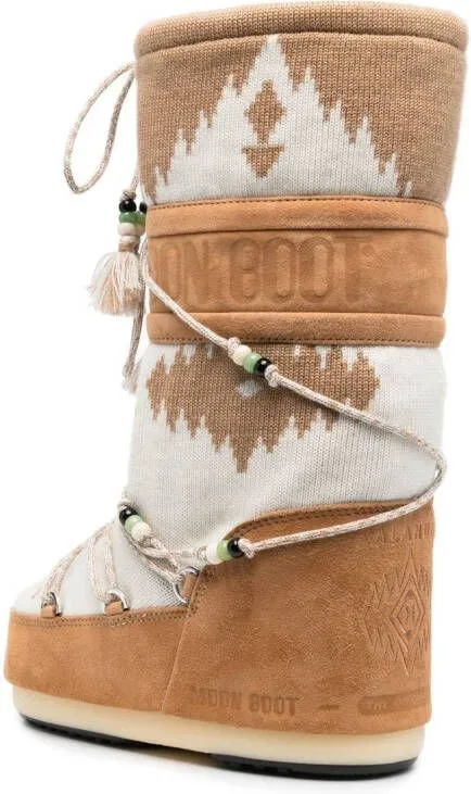 Alanui x Moon boot lace-up snow boots Neutrals