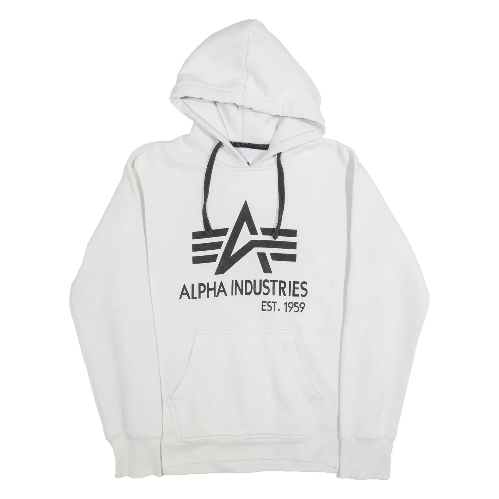 ALPHA INDUSTRIES Mens White Hoodie M