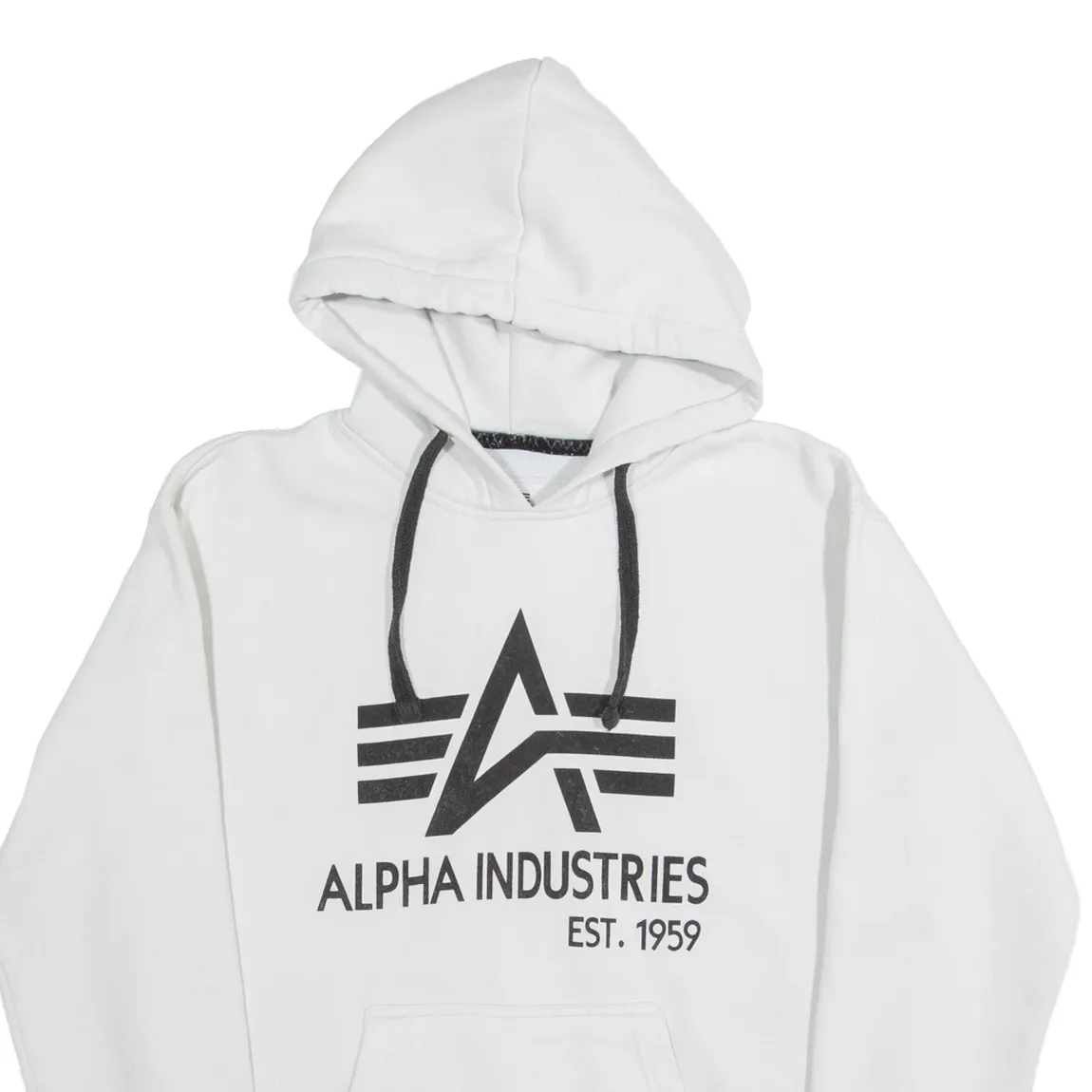 ALPHA INDUSTRIES Mens White Hoodie M