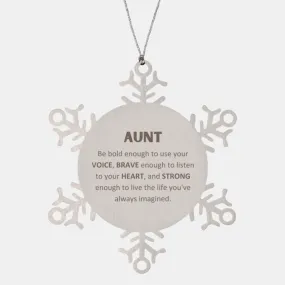 Aunt Snowflake Ornament, Live the life you've always imagined, Inspirational Gifts For Aunt, Birthday Christmas Motivational Gif