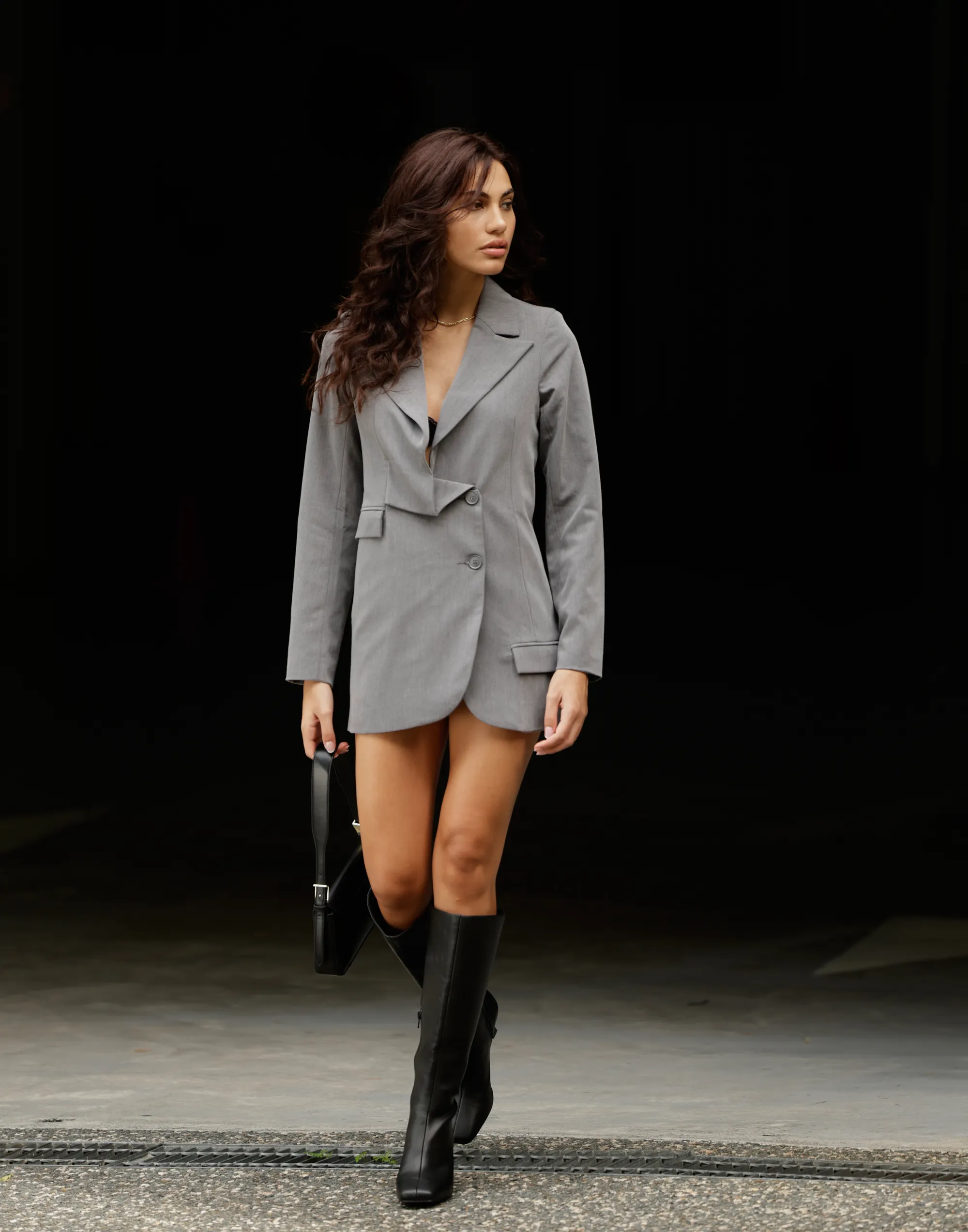 Austen Blazer Dress (Dark Grey)