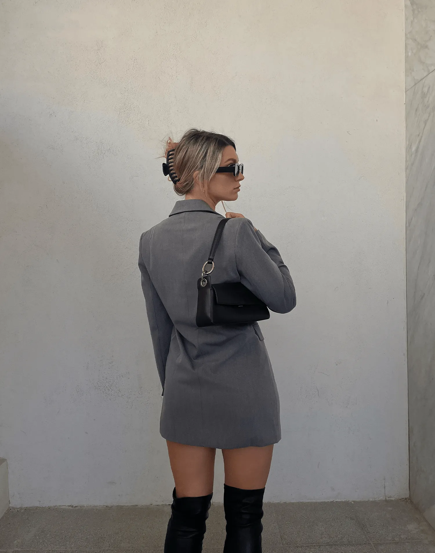 Austen Blazer Dress (Dark Grey)