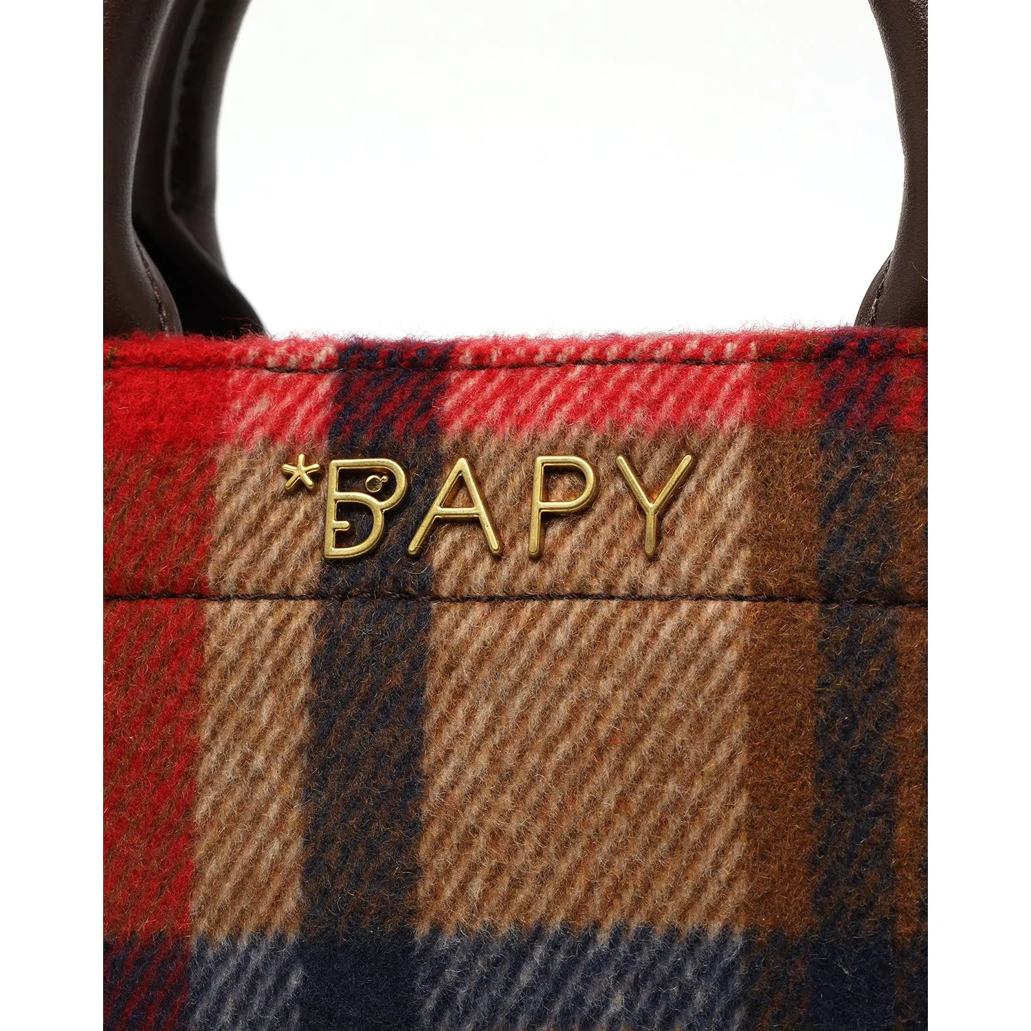 BAPY CHECKED FRINGE TOTE BAG LADIES