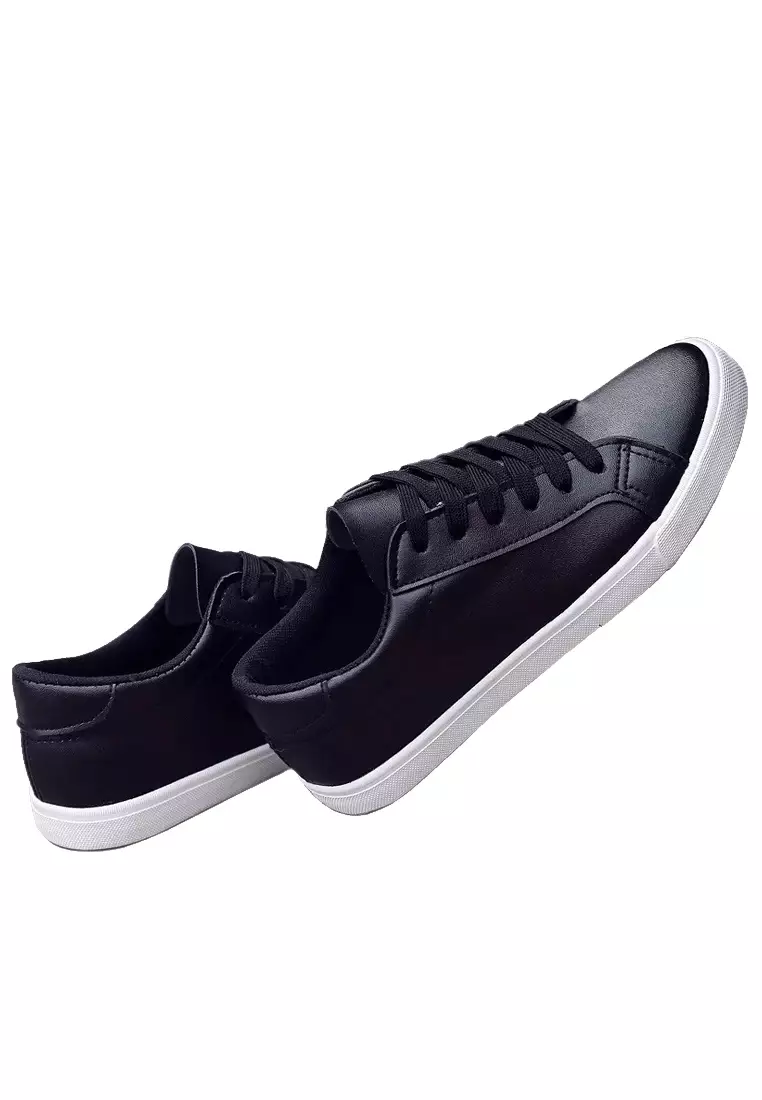 Basic Lace Up Soft Synthetic Leather Sneaker VCQ1066