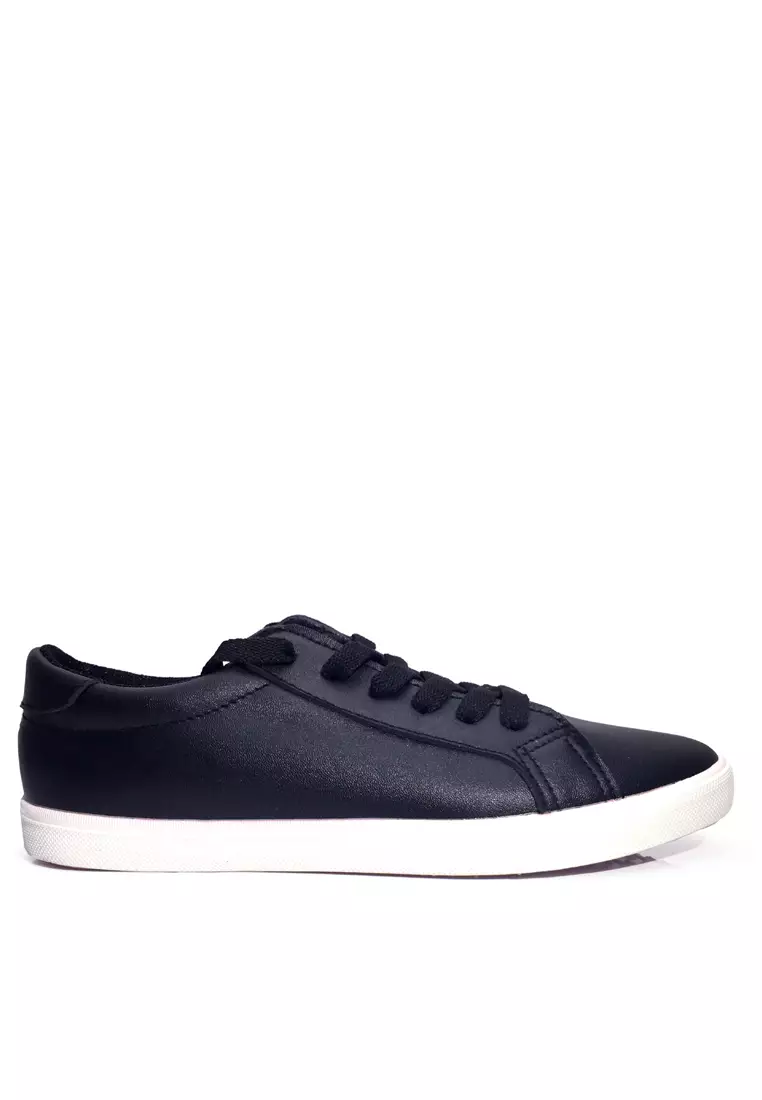 Basic Lace Up Soft Synthetic Leather Sneaker VCQ1066