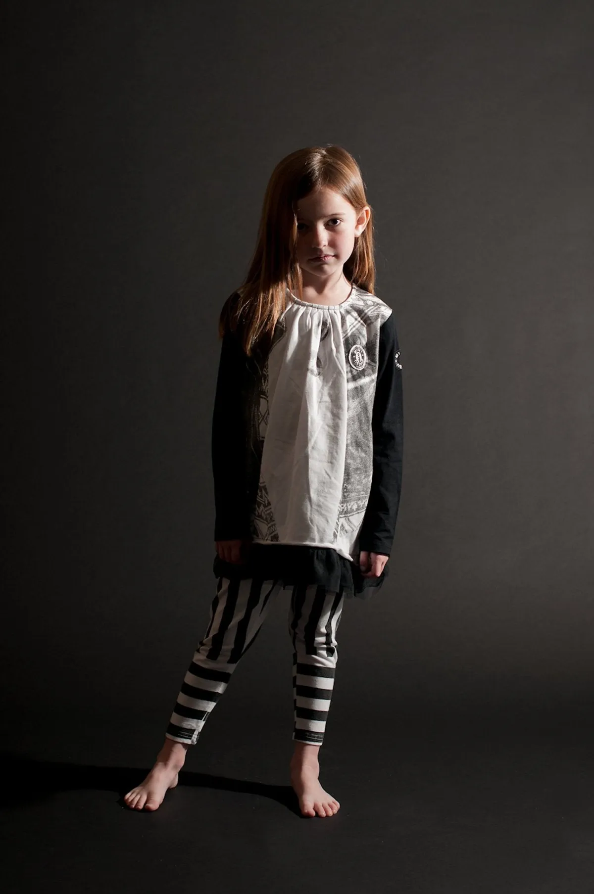 Black & White Stripe Girl Legging by: Mini Shatsu