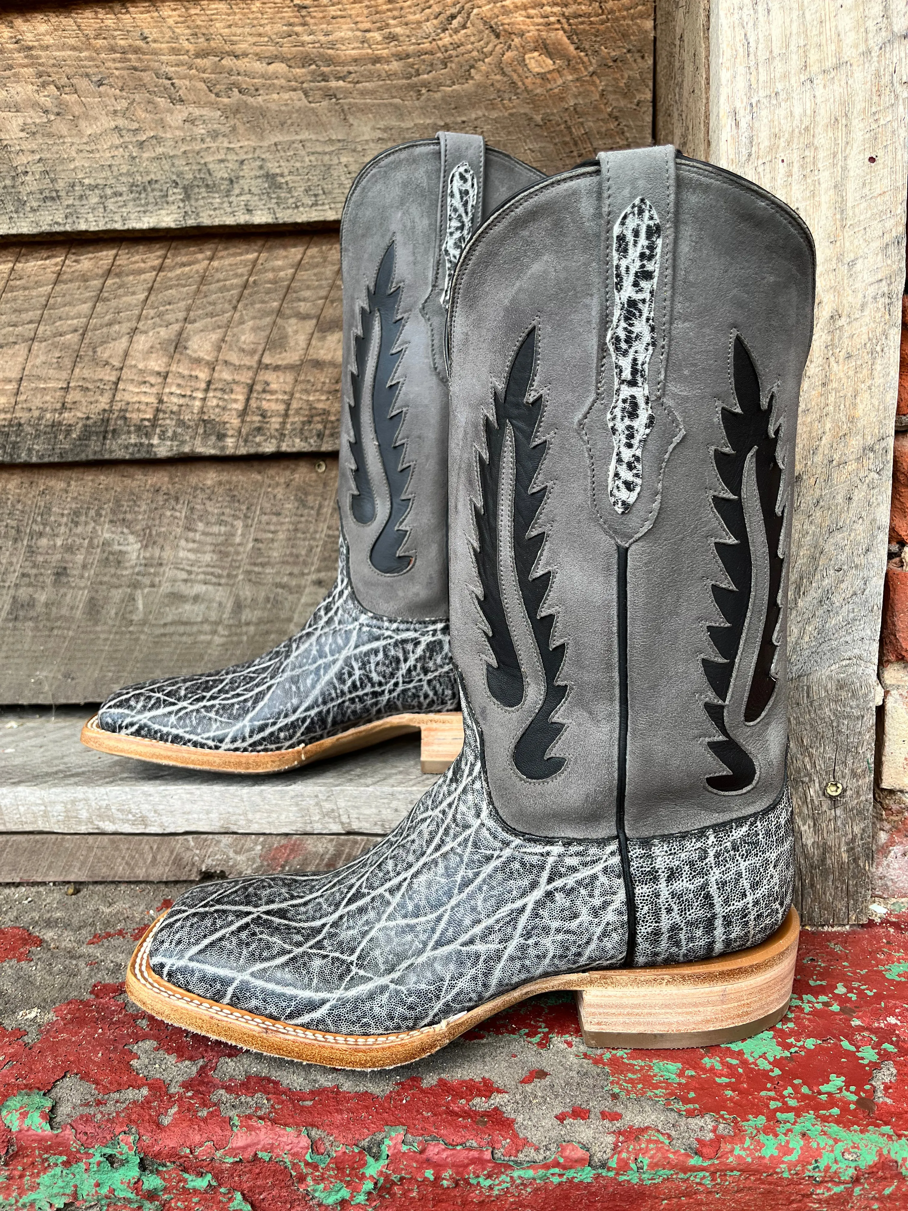 Black Jack Men’s Ice Grey Elephant Cowboy Boots IG8011-96