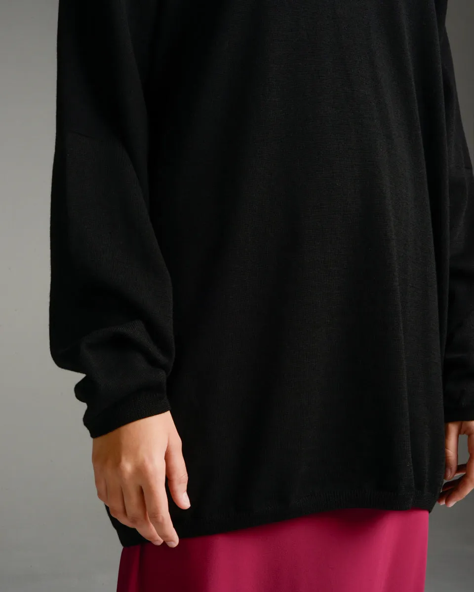 Black Tommy Knit Sweater