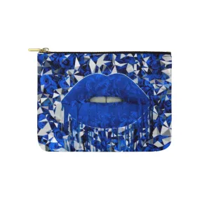 Blue Rose Graffiti Lips Canvas 8''x 6'' Carry-All Zipper Pouch