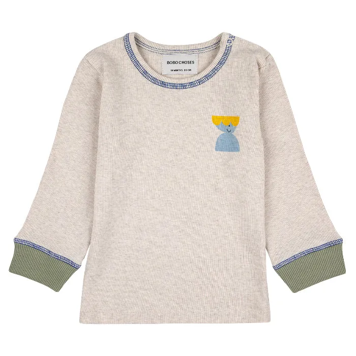 Bobo Choses Baby Funny Blue Friend T-shirt Beige