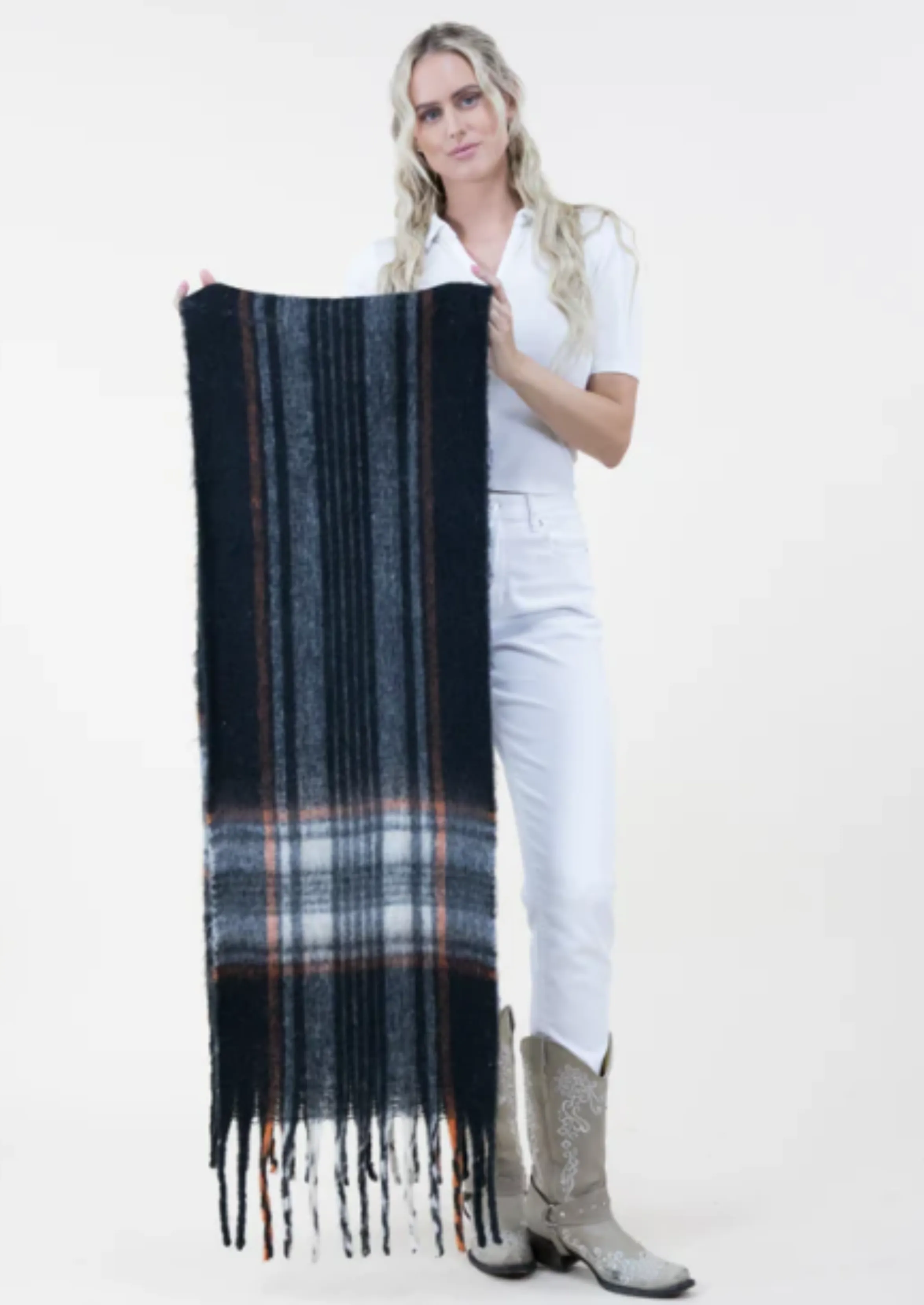 Boho Madras Plaid Scarf