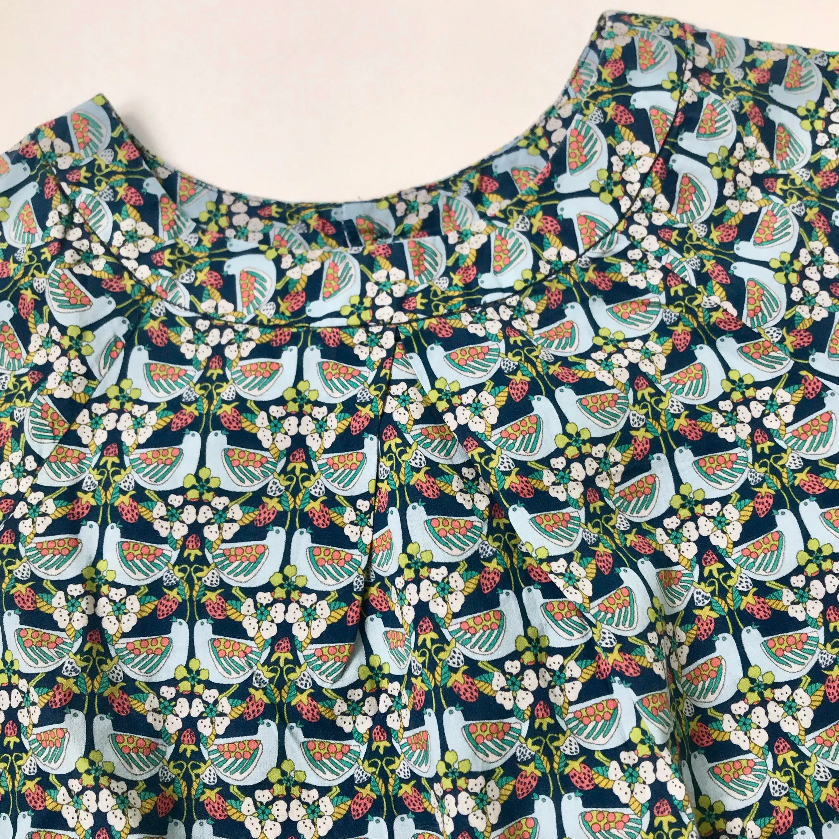 Bonpoint Blue Singing Bird Liberty Print Cotton Blouse