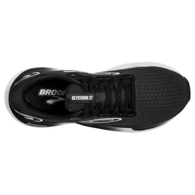 Brooks Men’s Glycerin 21 Athletic Shoes-Black/White/Grey