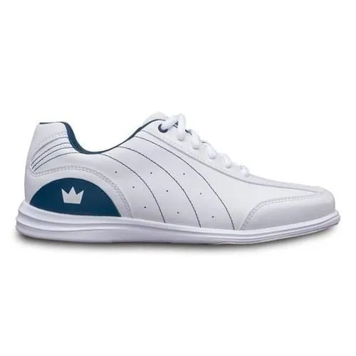 Brunswick Womens Mystic White Navy Wide Bowling Shoes