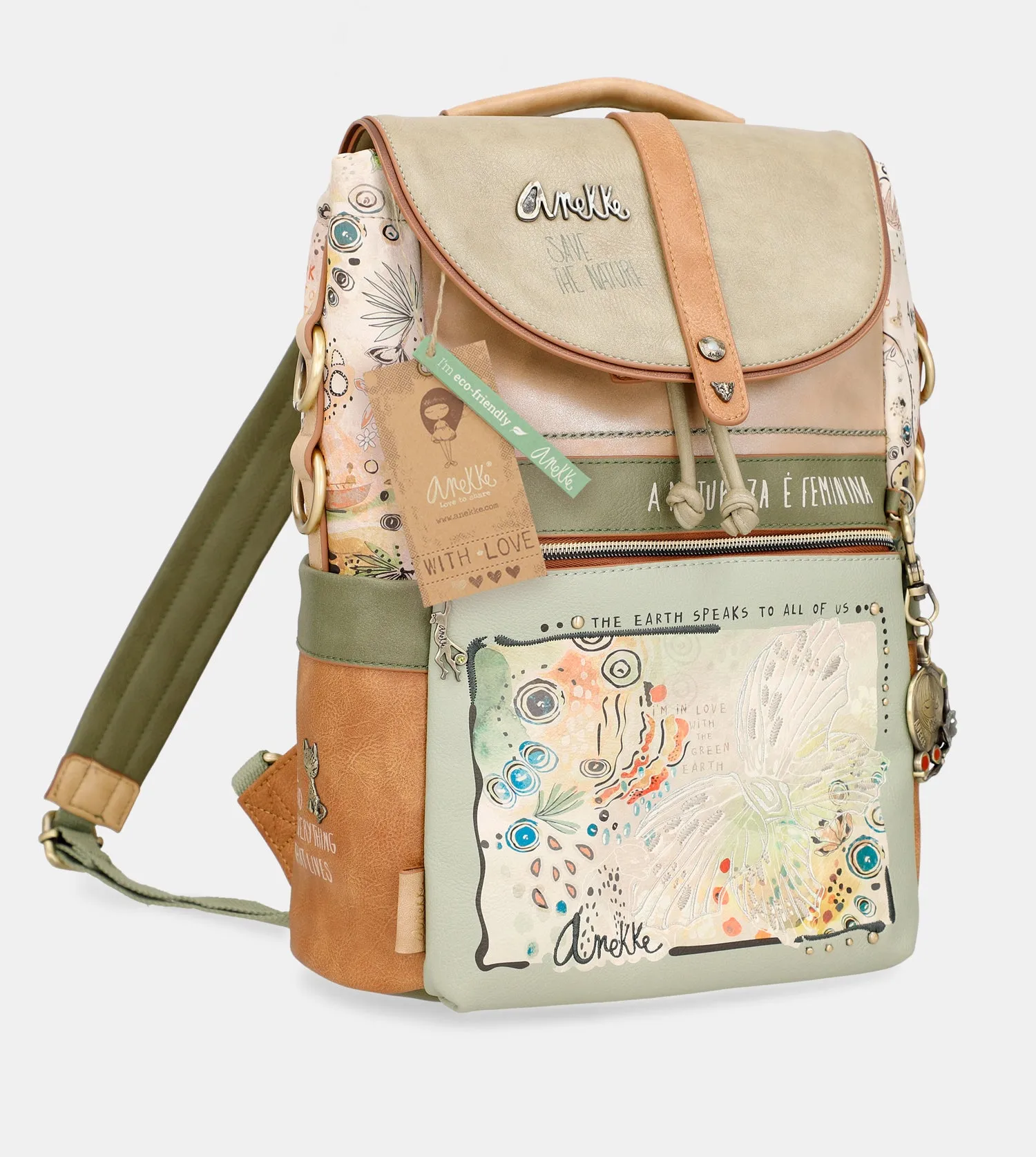 Butterfly backpack with flap