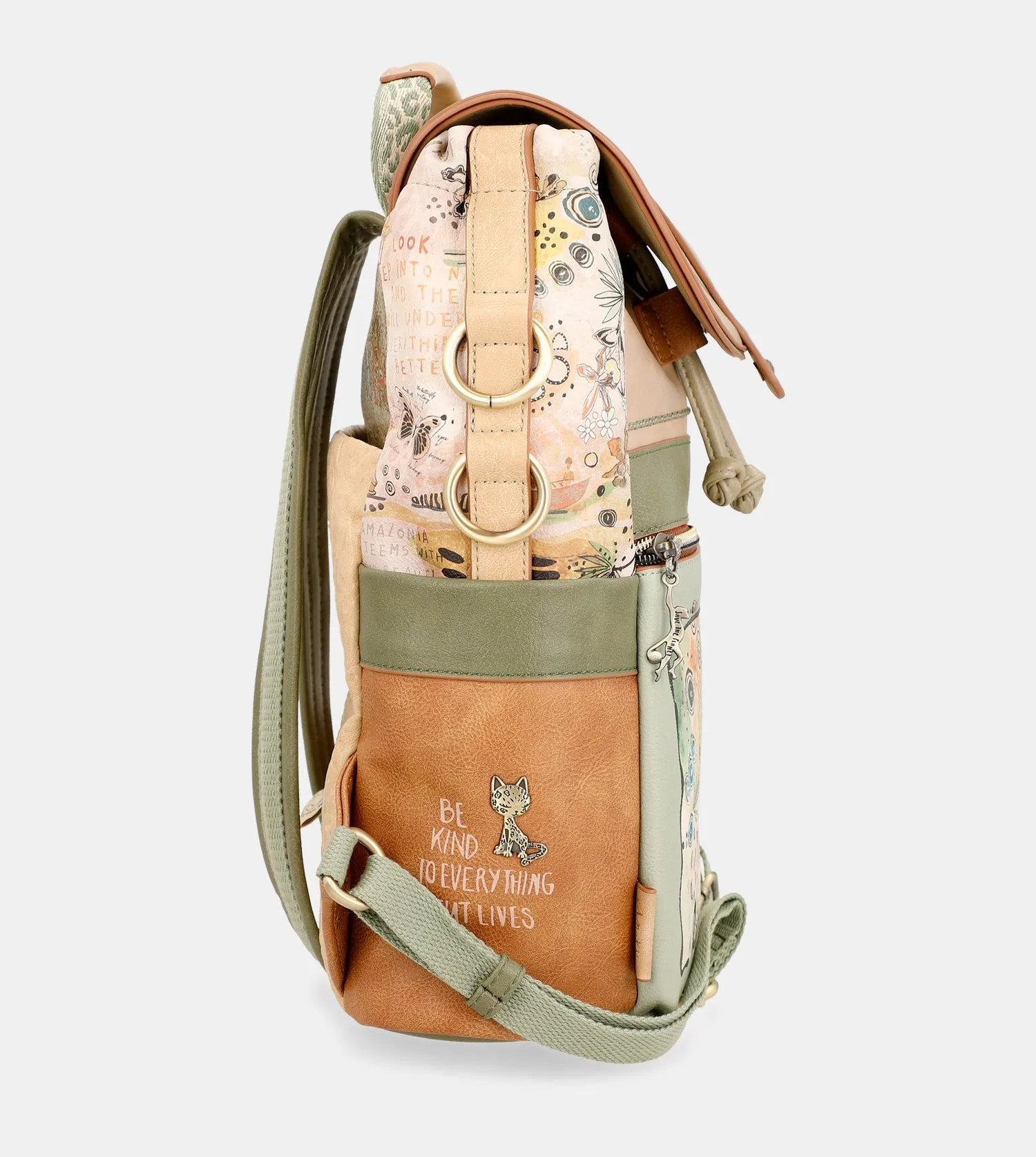 Butterfly backpack with flap