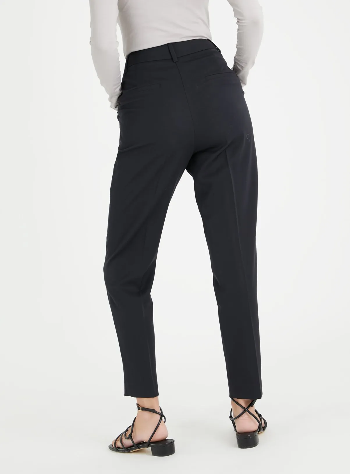 Buy Black Tapered Trousers 10L | Trousers | Tu