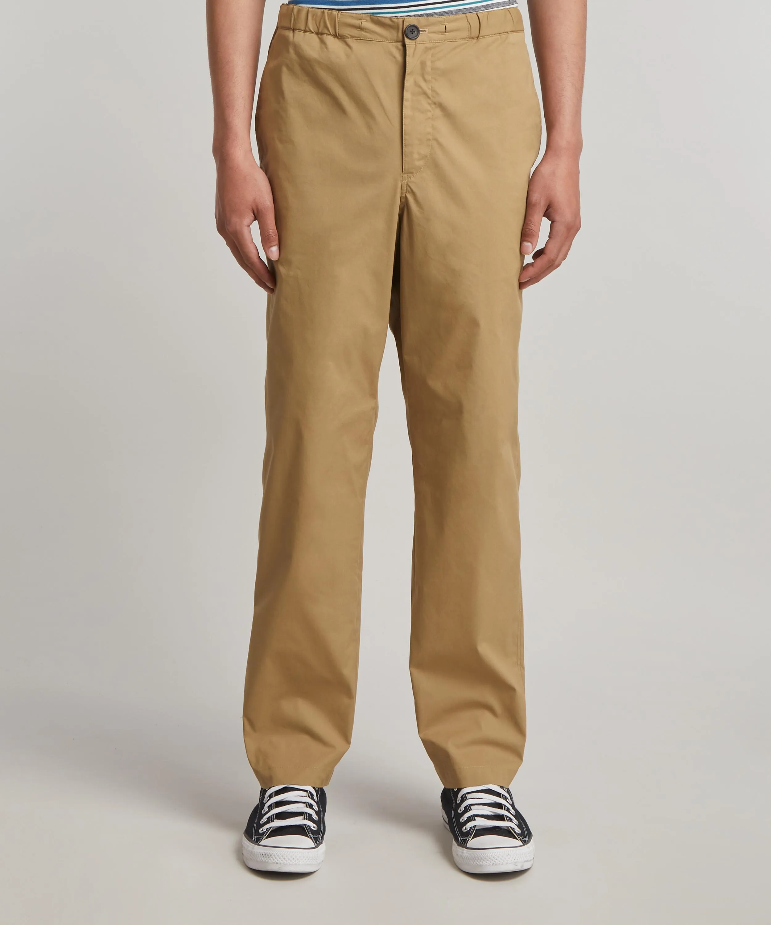 Camel Chino Drawstring Trousers