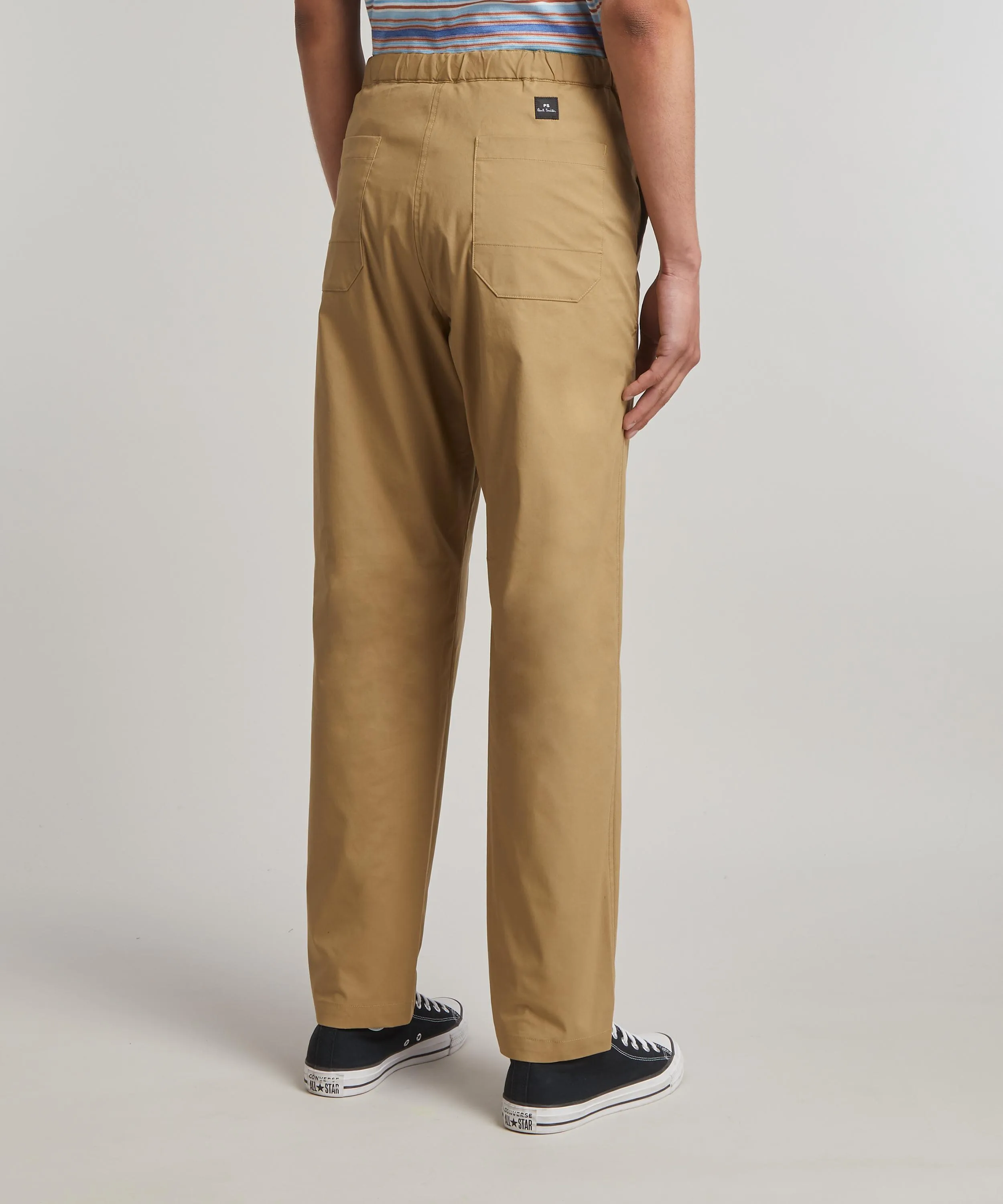 Camel Chino Drawstring Trousers