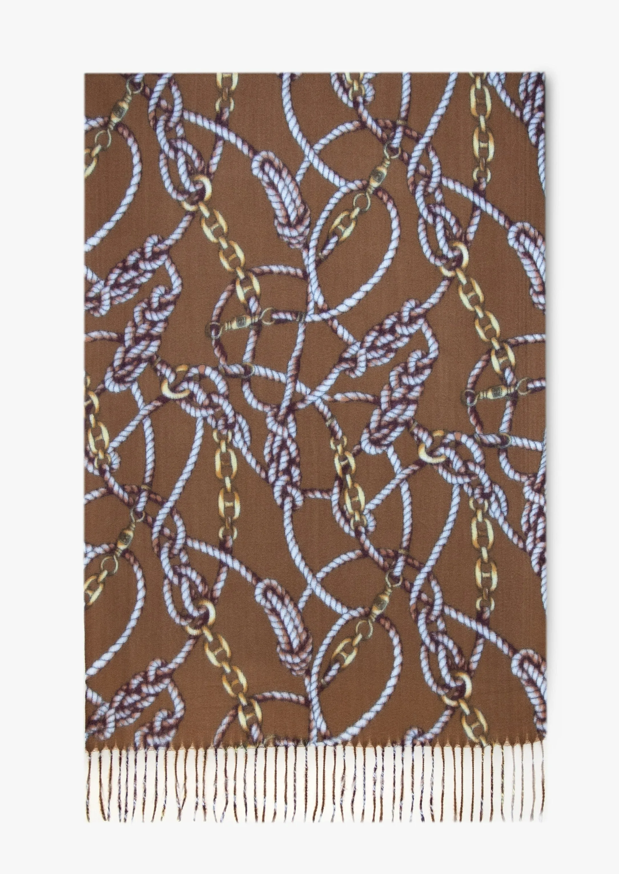 Chain Pattern Print Scarf