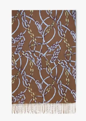 Chain Pattern Print Scarf