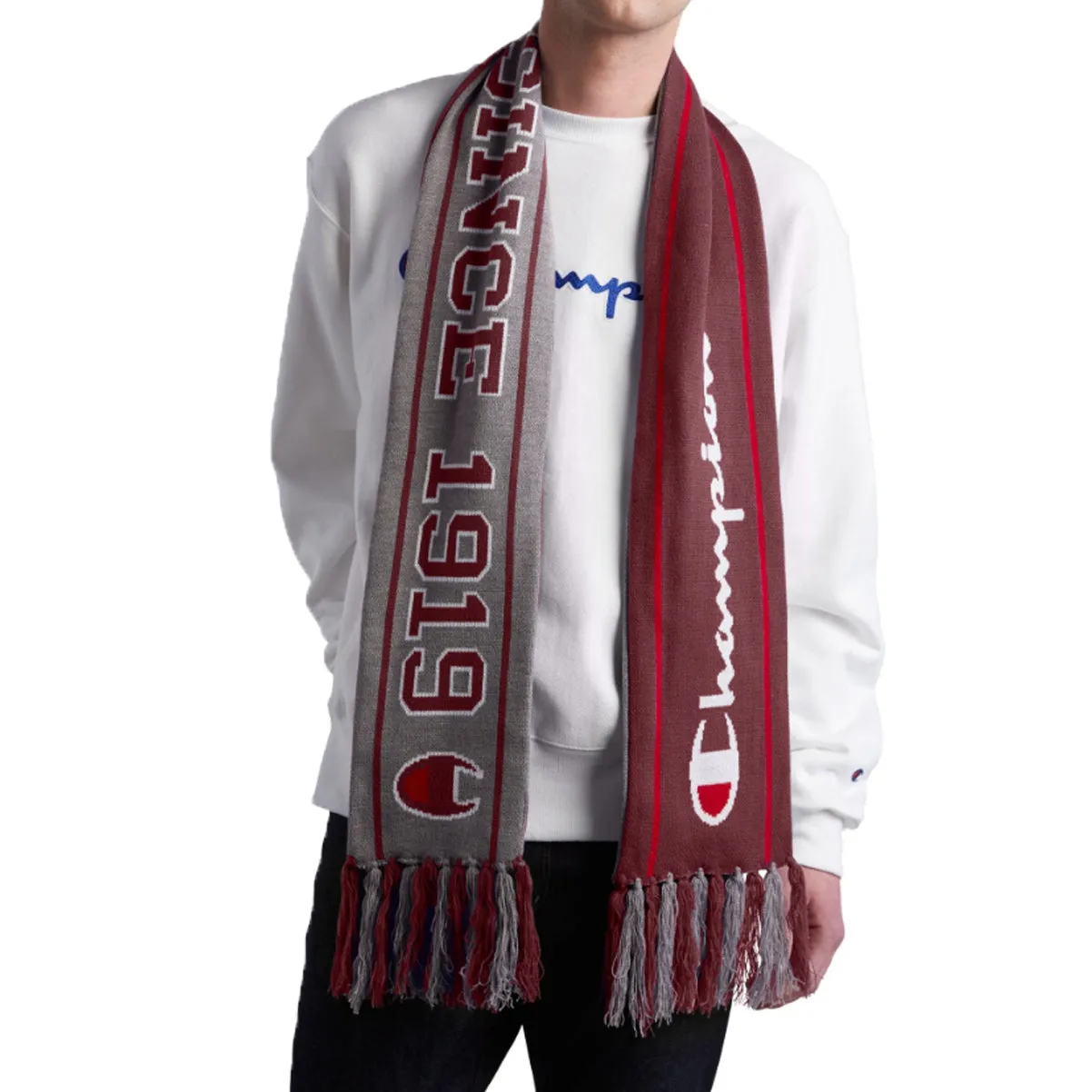 Champion Unisex Reversible Scarf H0723A-7+U Cherry/Oxfgrey