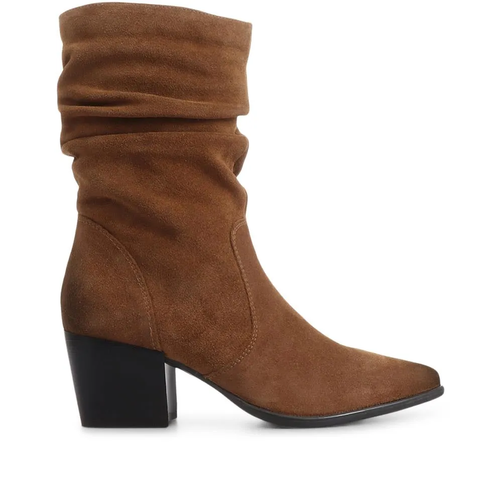 Cloe Leather Suede Slouch Boots - CLOE / 320 547