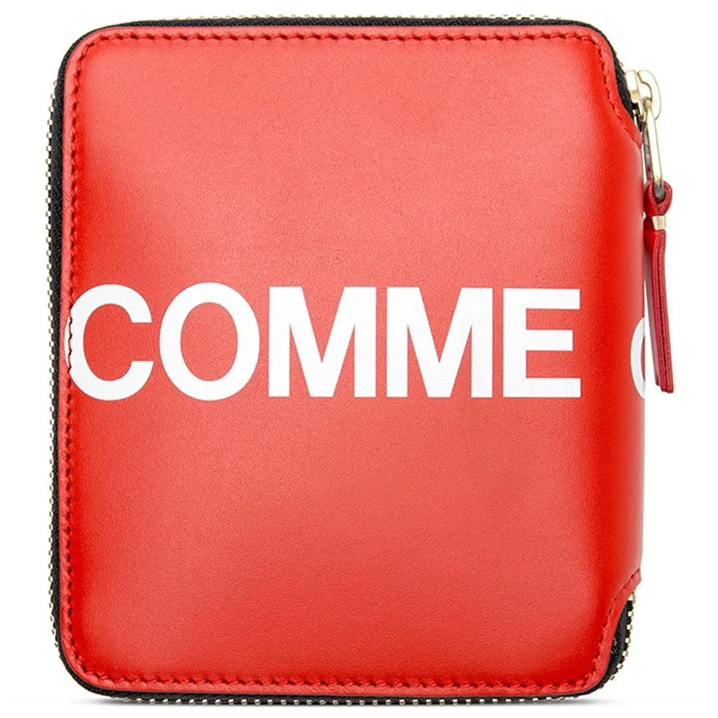 Comme des Garcons Huge Logo Leather Wallet - Red