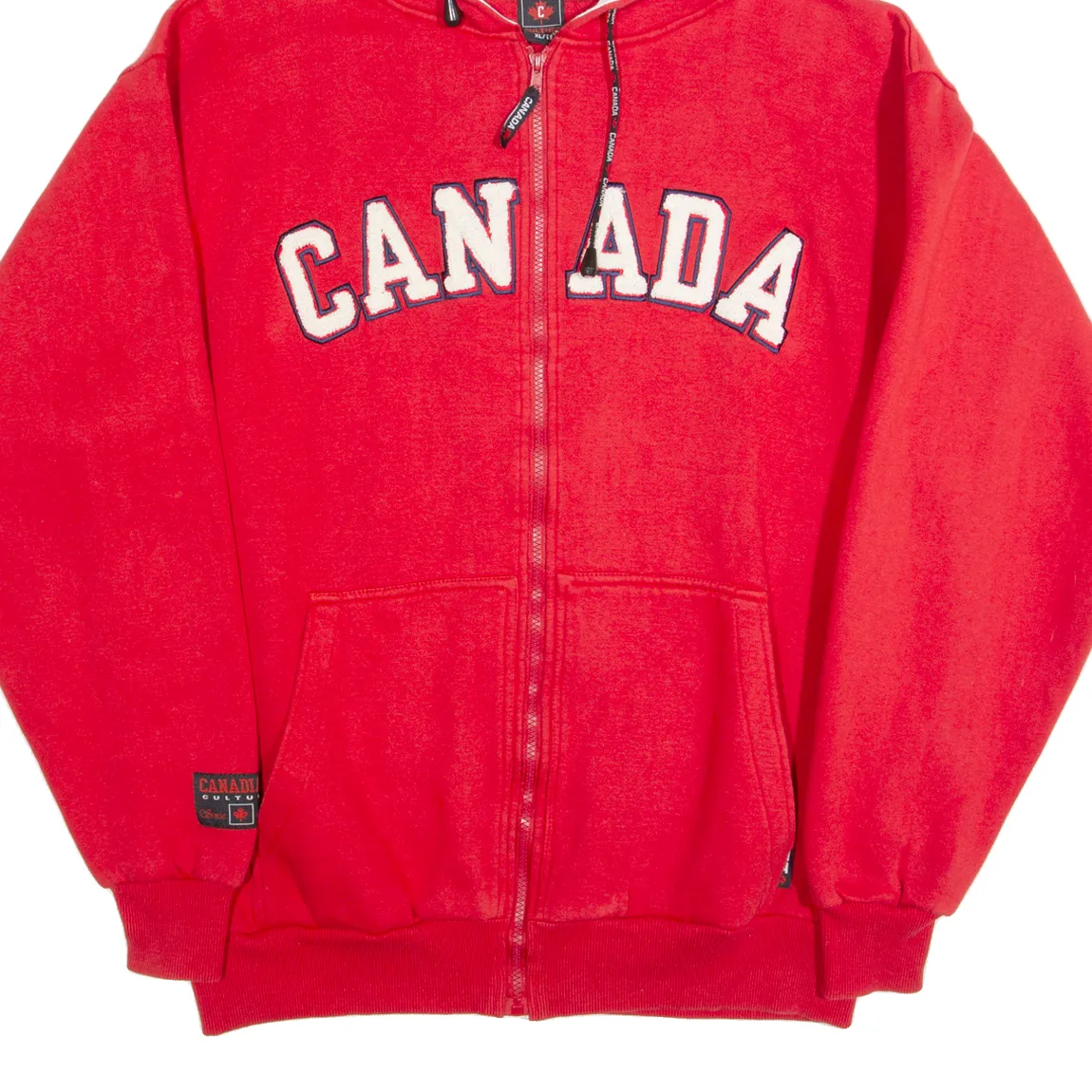 CULTURE Canada Mens Red Hoodie Full Zip XL