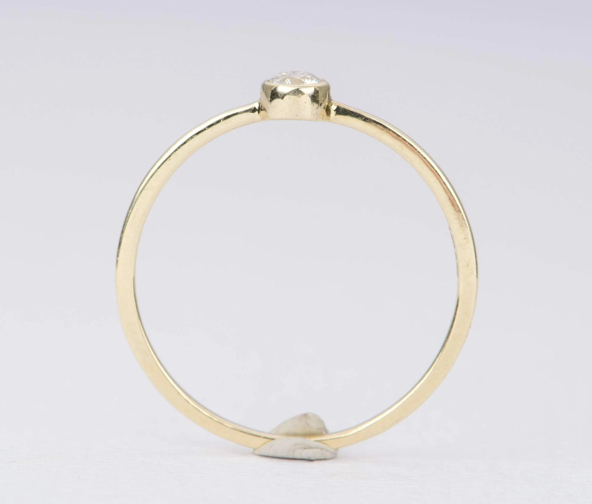 Dainty Diamond Bezel Set 14K Gold Ring AD2350