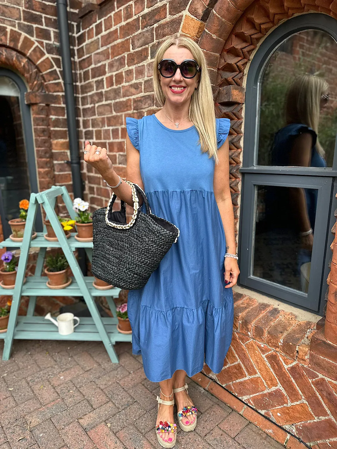 Denim Tie Back Dress Gabby