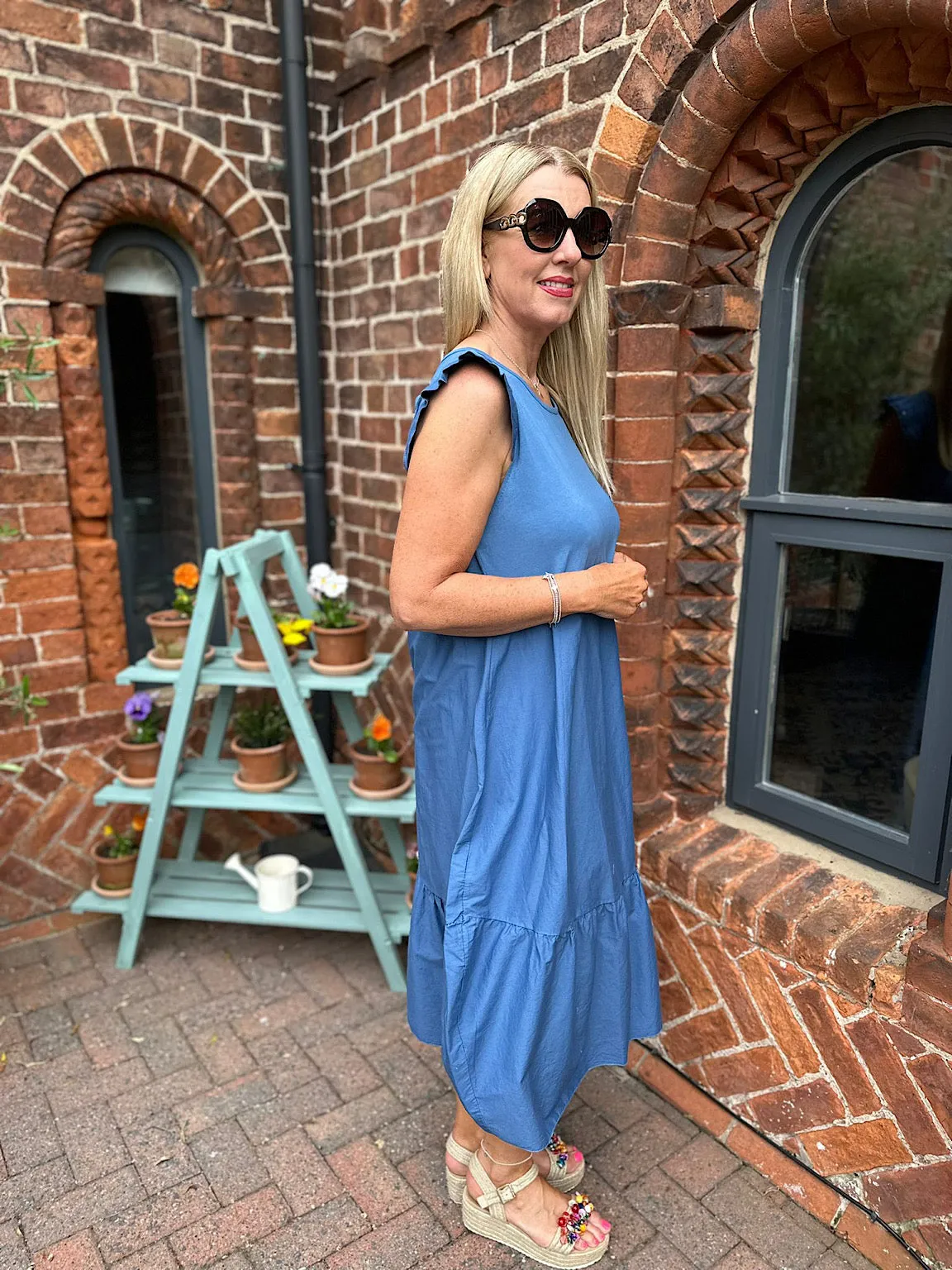 Denim Tie Back Dress Gabby