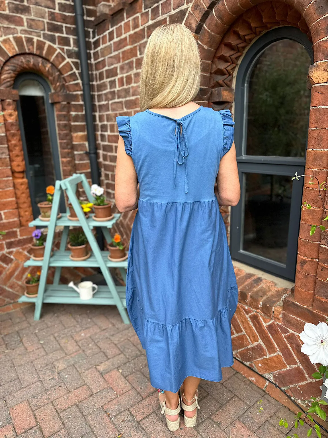 Denim Tie Back Dress Gabby