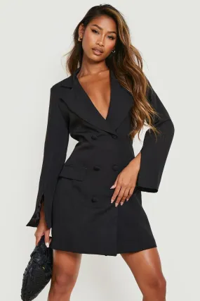 Double Breasted Split Sleeve Blazer Dress