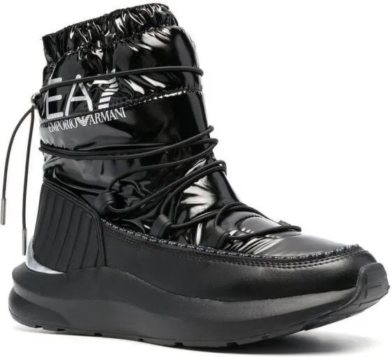 Ea7 Emporio Ar i logo-print quilted snow boots Black