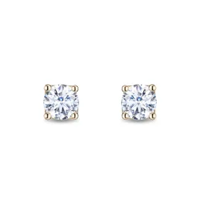 Enchanted Disney Fine Jewelry 14K Yellow Gold 1.00 cttw Diamond Majestic Princess Solitaire Earrings