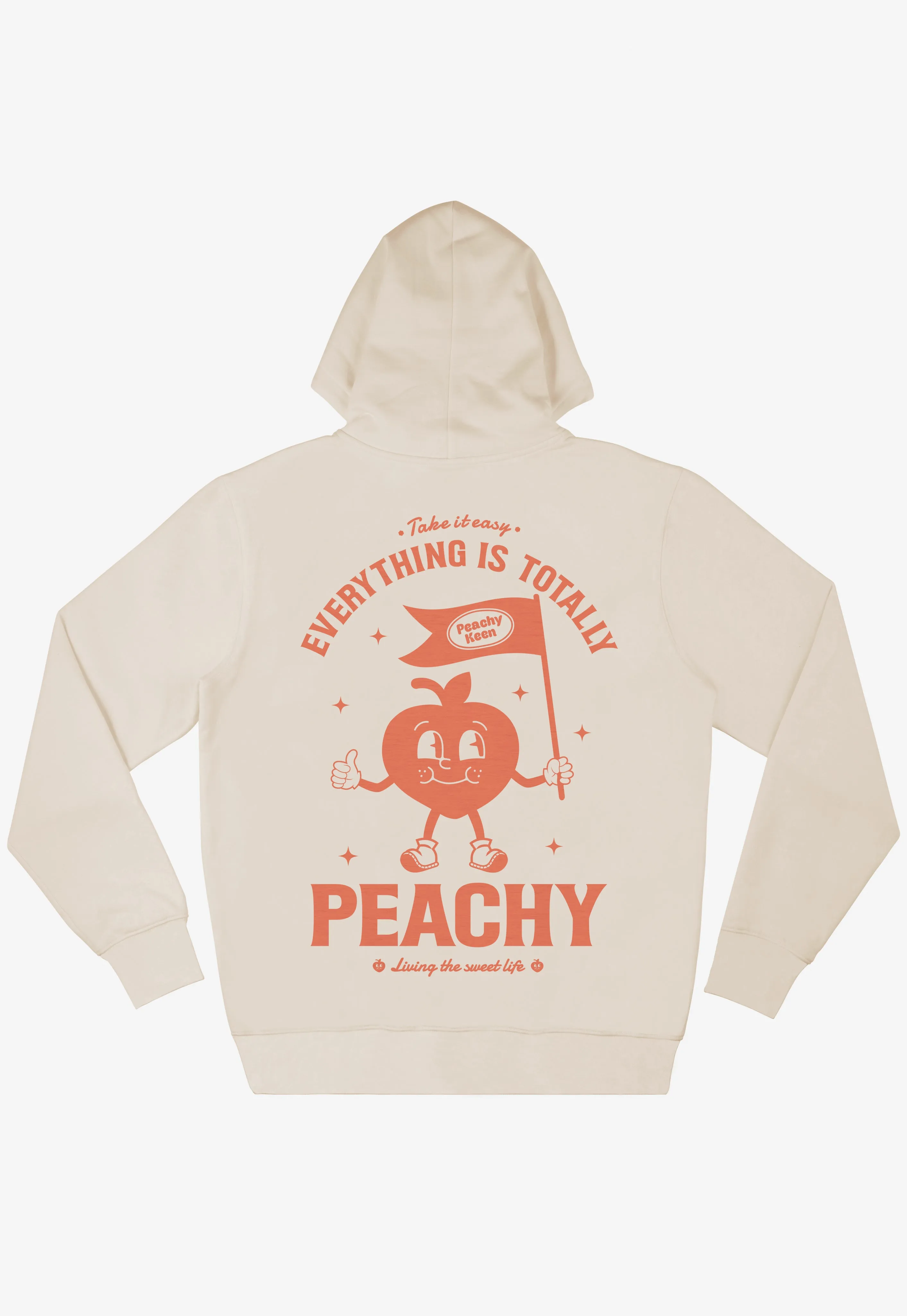 Everything Is Peachy Graphic Hoodie in Vanilla