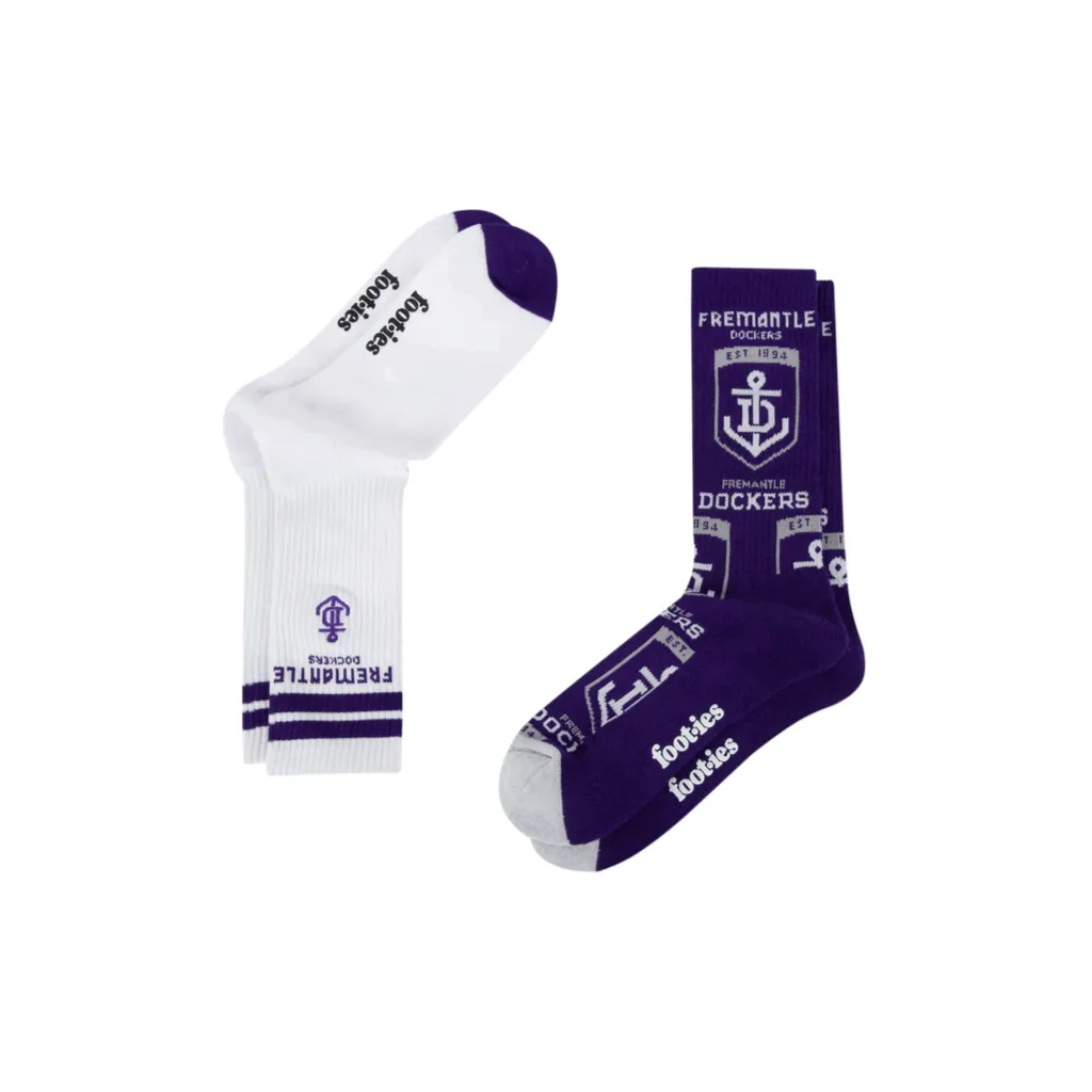 Fremantle Dockers Mascot Sneaker Sock 2 Pack