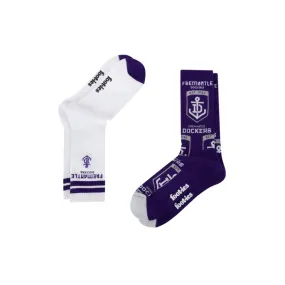 Fremantle Dockers Mascot Sneaker Sock 2 Pack