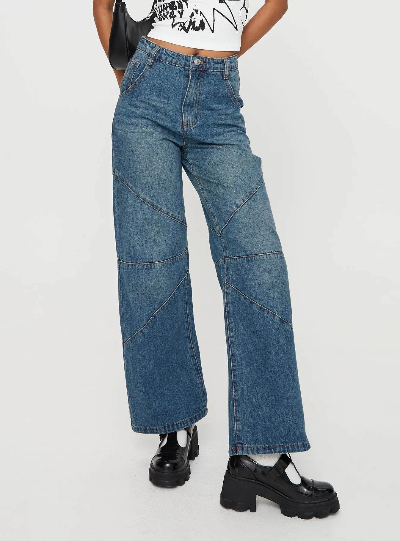 Frenta Moto High Waisted Jean Rebel Blue