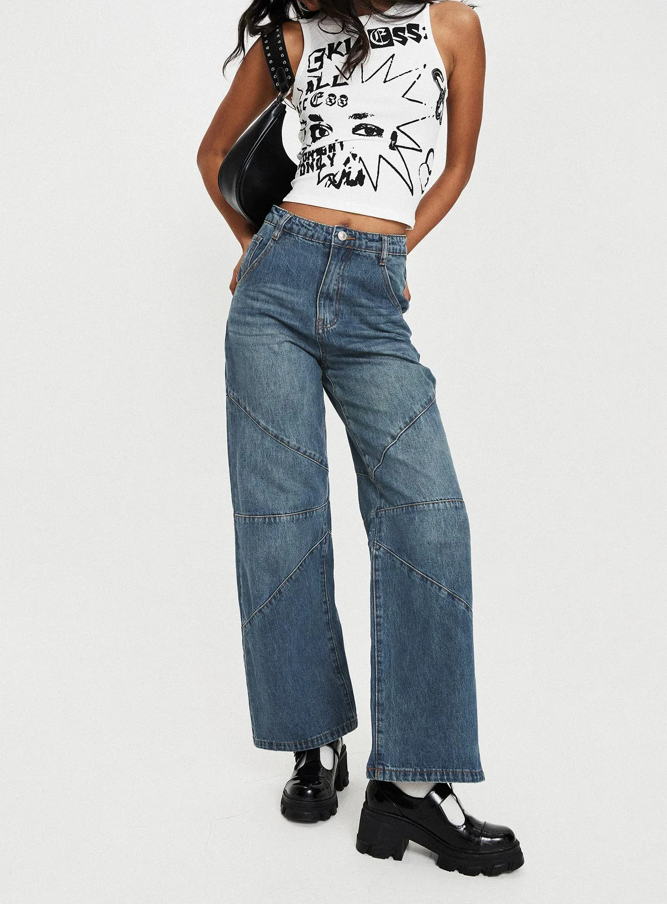 Frenta Moto High Waisted Jean Rebel Blue