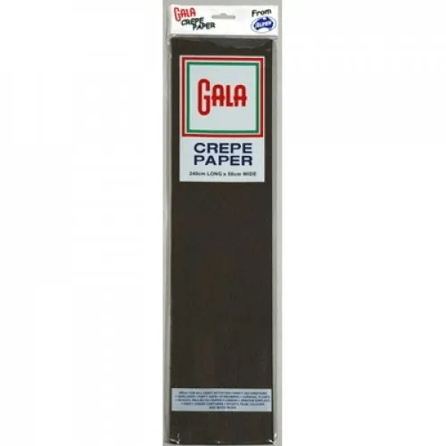 Gala Crepe Paper 2400x500mm Black Pack 12 BULK