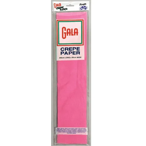 Gala Crepe Paper 2400x500mm Pink Pack 12 BULK