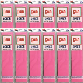 Gala Crepe Paper 2400x500mm Pink Pack 12 BULK