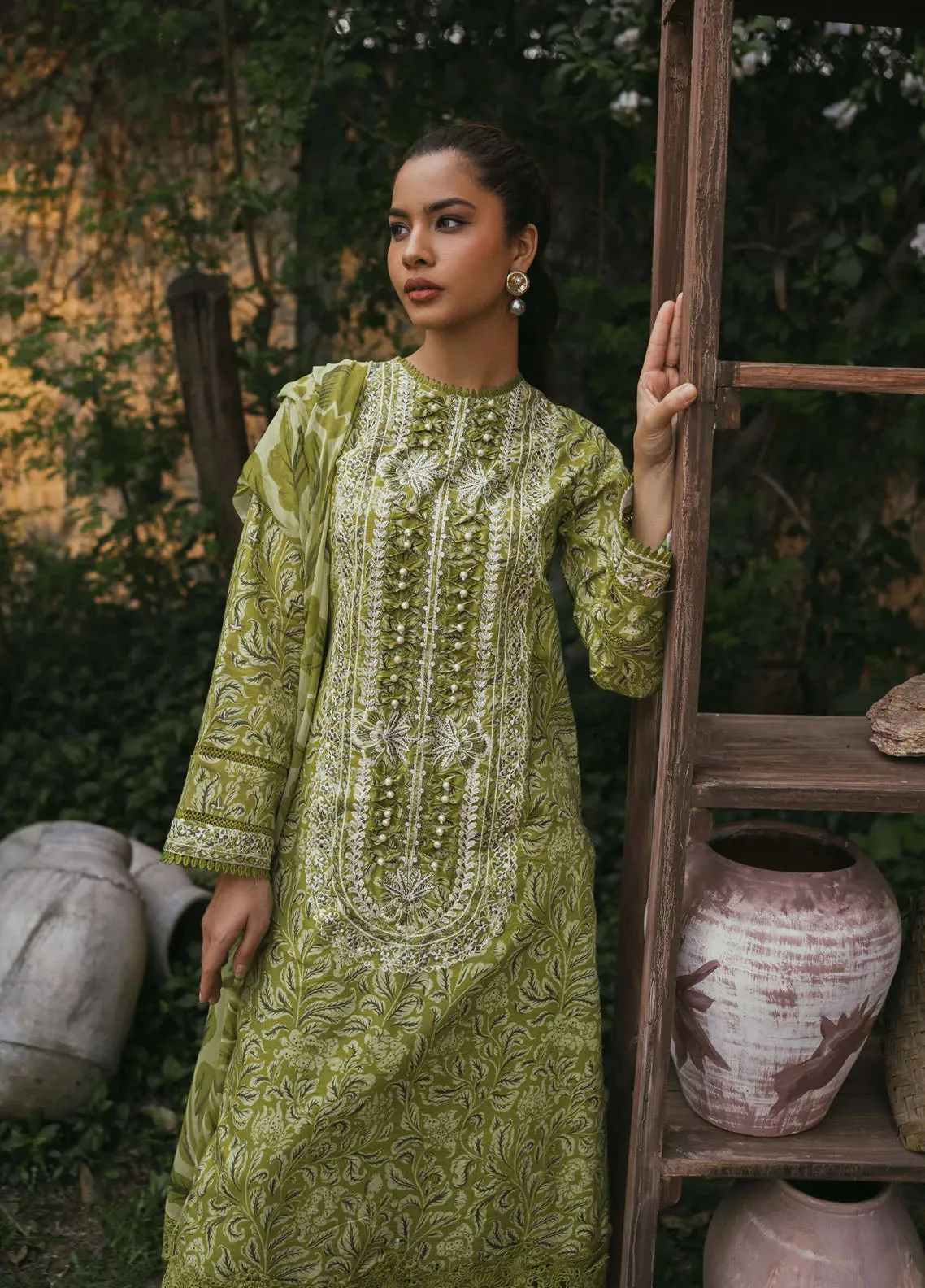 Gardenia Printkari By Humdum Embroidered Lawn 3 Piece Unstitched Suit HD24G D-09