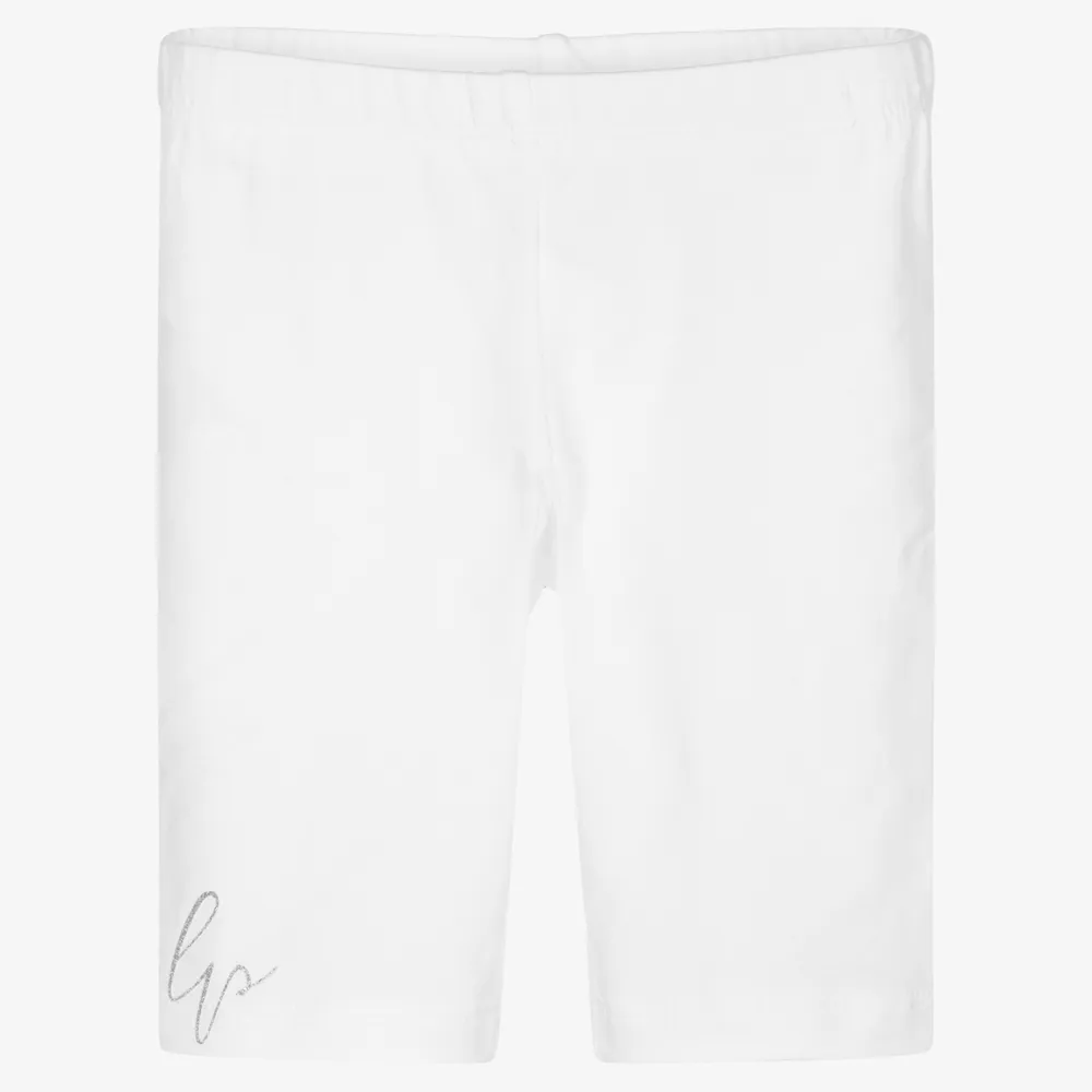 Girls Short White Leggings