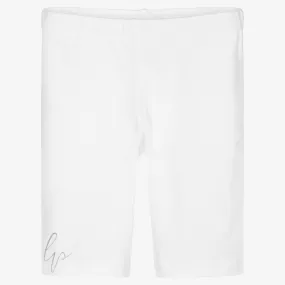 Girls Short White Leggings