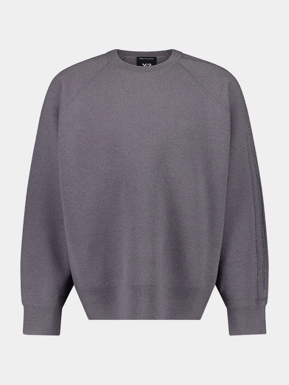 Grey 3S Knit Crew Sweater